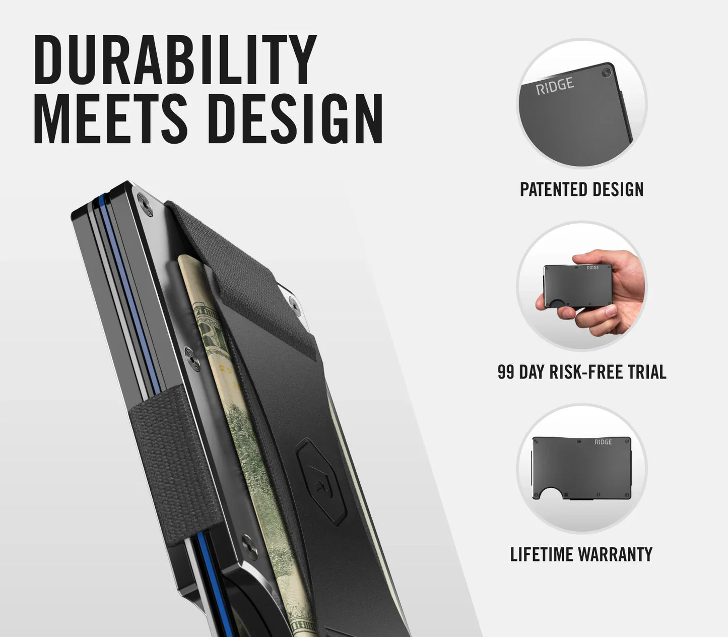 Ridge Wallet - Gunmetal | Aluminum