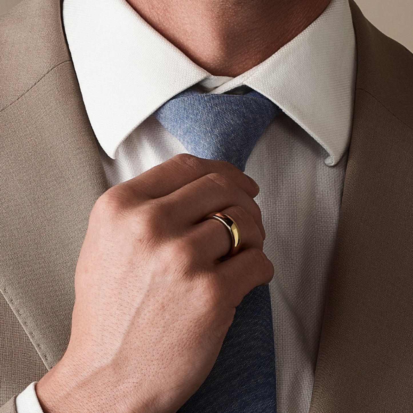 Ridge 6mm Rounded Ring Set - 24K Gold | Tantalum