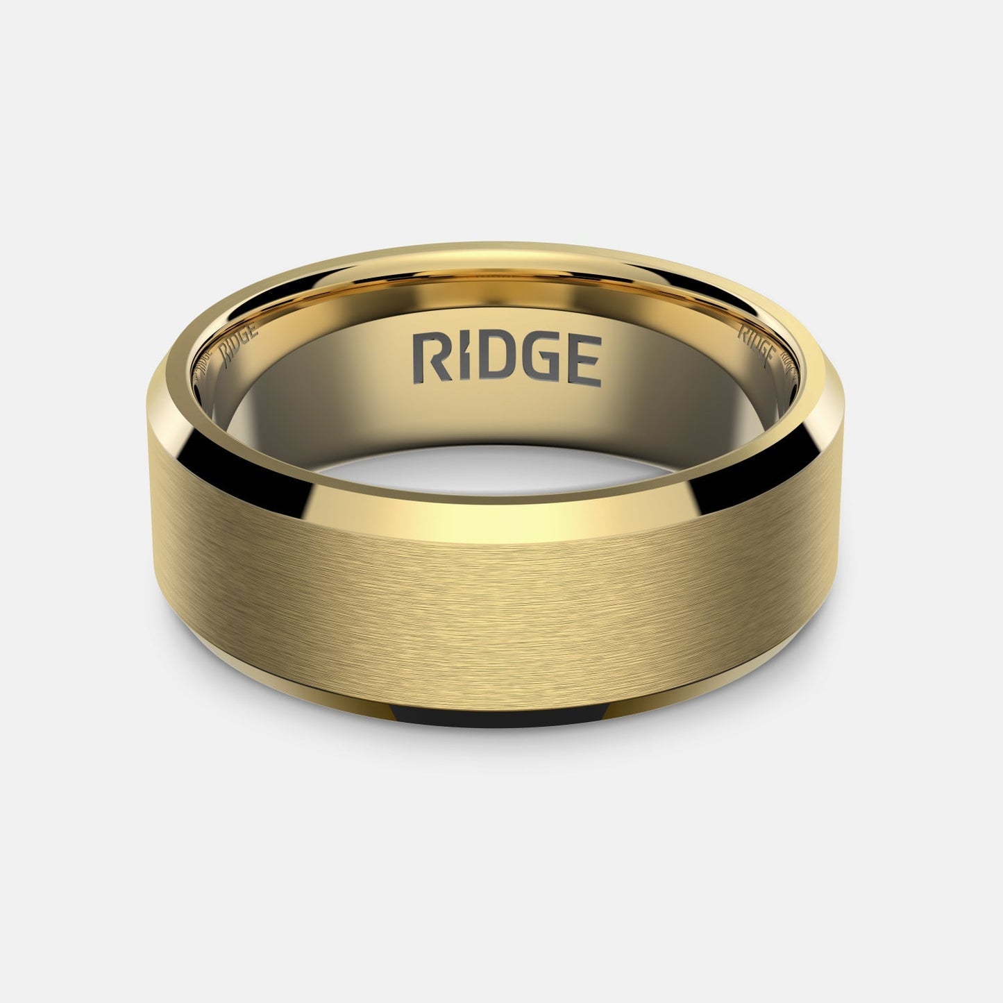 Ridge 8mm Beveled Ring Set - 24K Gold | Tantalum
