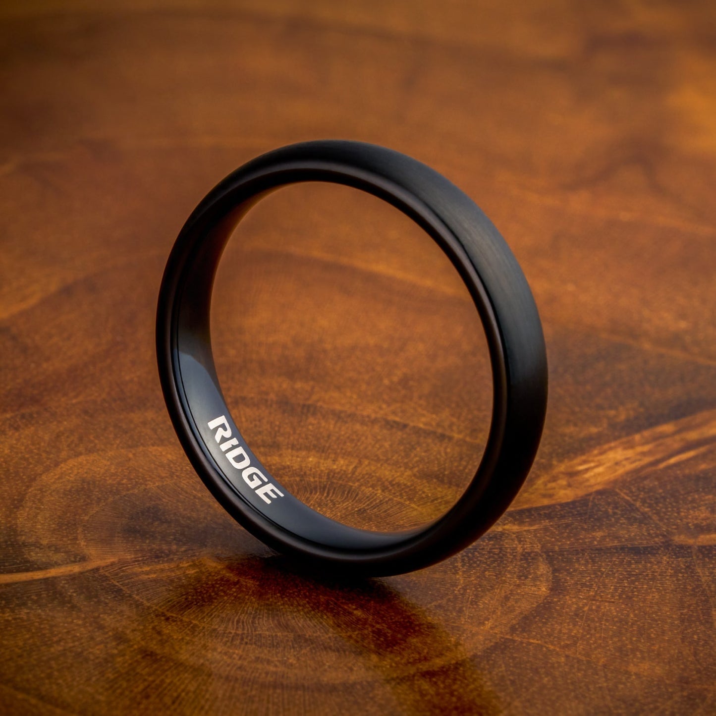 Ridge 4mm Rounded Ring Set - Royal Black