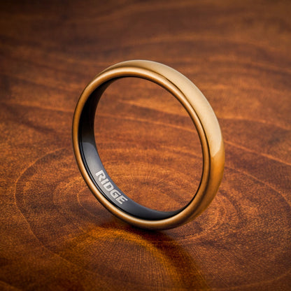 Ridge 4mm Rounded Ring Set - 24K Gold