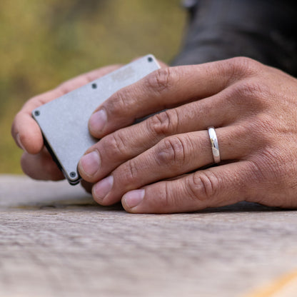 Ridge 4mm Rounded Ring Set - Platinum