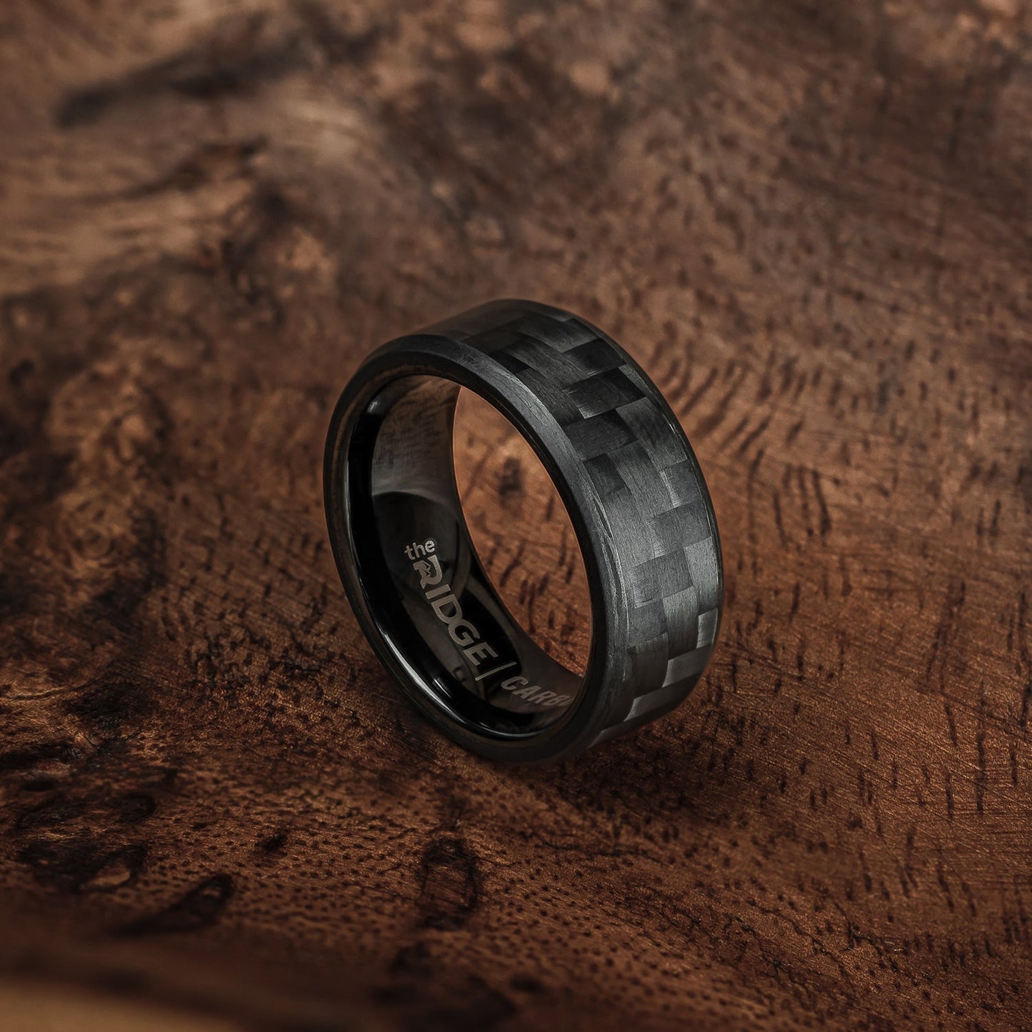 Ridge 8MM Beveled Ring Set - Carbon Fiber 3k