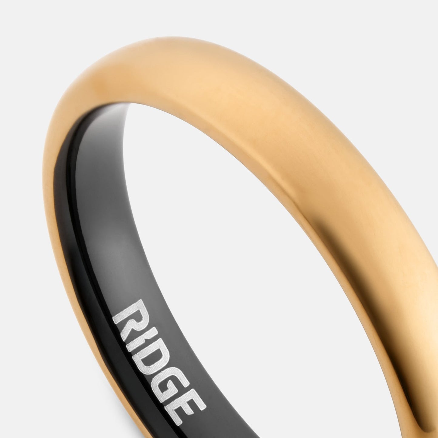 Ridge 4mm Rounded Ring Set - 24K Gold