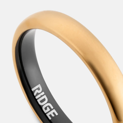 Ridge 4mm Rounded Ring Set - 24K Gold