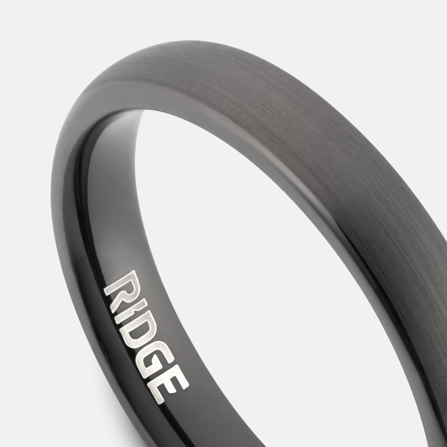 Ridge 4mm Rounded Ring Set - Gunmetal