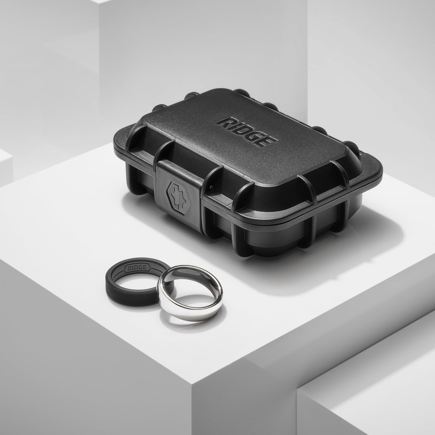 Ridge 6mm Rounded Ring Set - Platinum | Tantalum