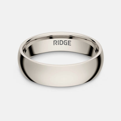 Ridge 6mm Rounded Ring Set - Platinum | Tantalum