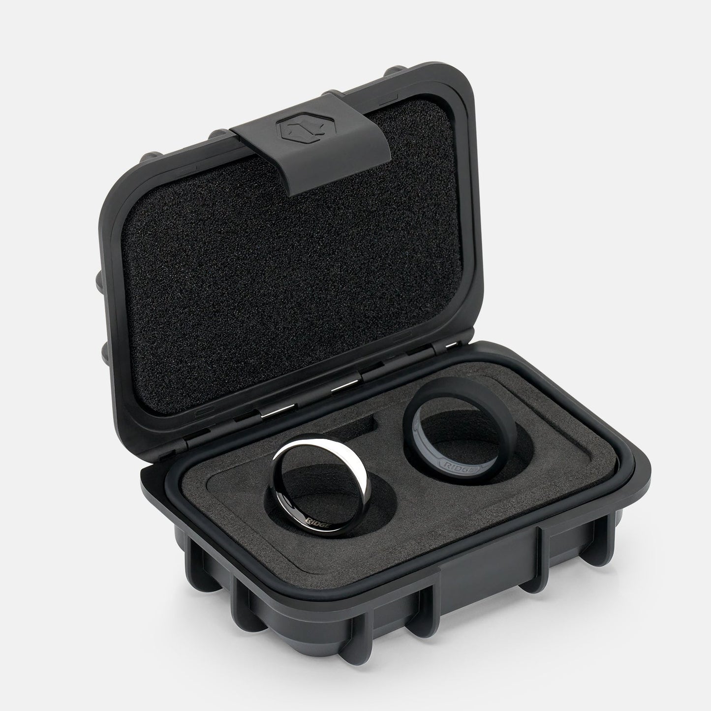 Ridge 4mm Rounded Ring Set - Platinum