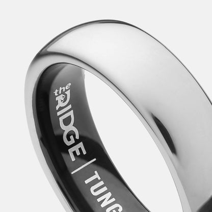 Ridge 6mm Rounded Ring Set - Platinum