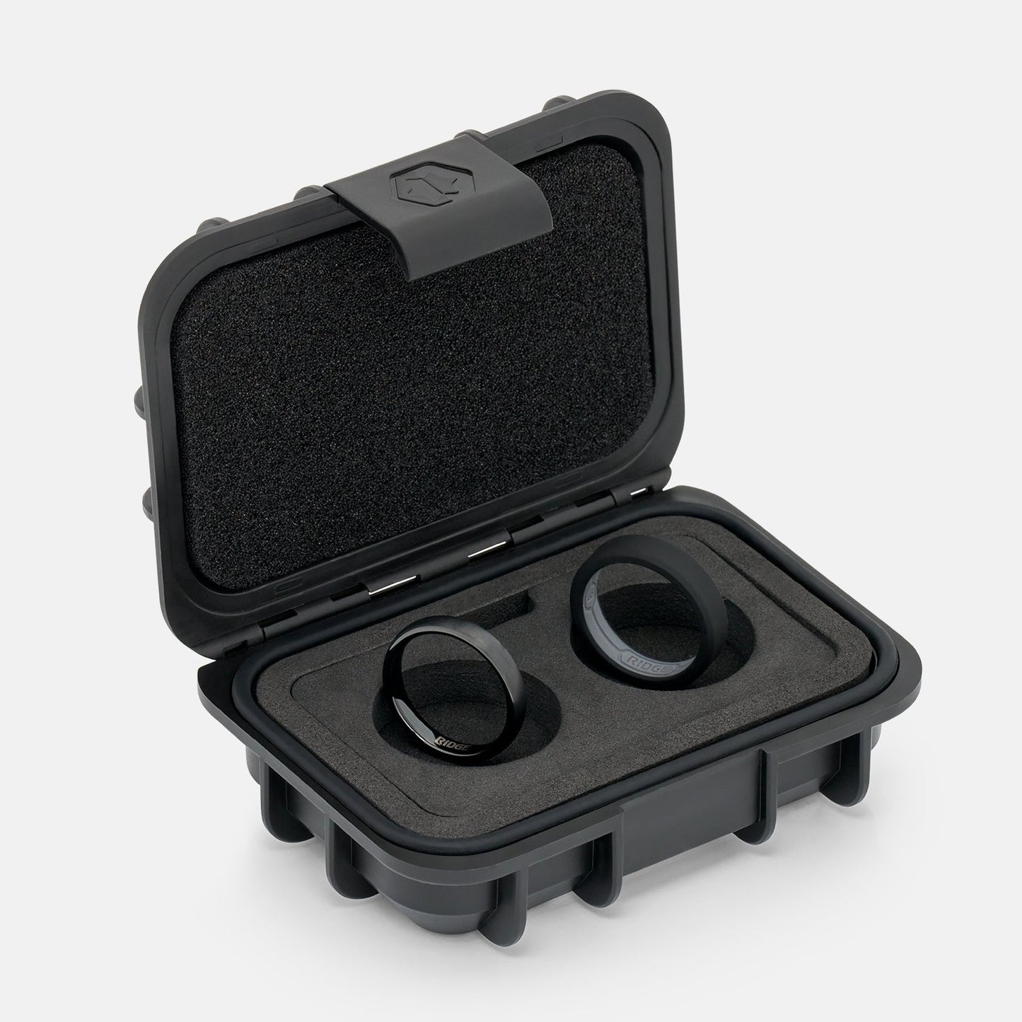 Ridge 4mm Rounded Ring Set - Royal Black